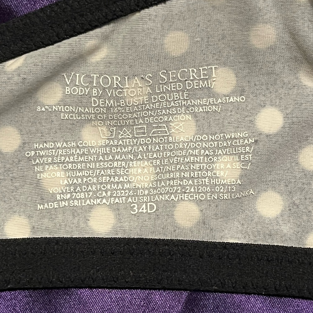 Victoria's Secret Black & White Polka Dot Bra with Sweetheart Neckline - Picture 2 of 5
